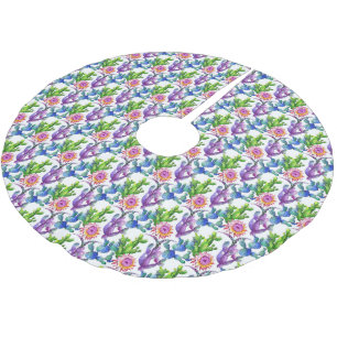 Waterverf Wildflower Cactus Patroon Kerstboom Rok