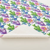 Waterverf Wildflower Cactus Patroon Sherpa Deken (3/4)