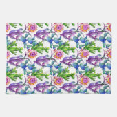 Waterverf Wildflower Cactus Patroon Theedoek (Horizontaal)