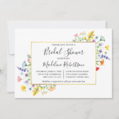 Waterverf Wildflower Calligrafie Vrijgezellenfeest Kaart (Voorkant)