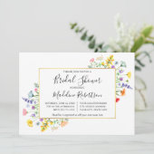 Waterverf Wildflower Calligrafie Vrijgezellenfeest Kaart (Staand voorkant)