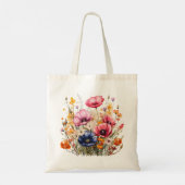 Waterverf Wildflower Canvas tas (Achterkant)