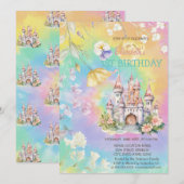 Waterverf Wildflower Castle Tie Verjaardag Kaart (Voorkant / Achterkant)