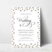 Waterverf Wildflower Classic Calligraphy Wedding Kaart
