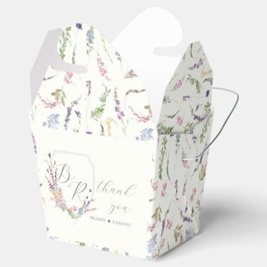 Waterverf Wildflower Crest Bedankdoosjes (Geopend)