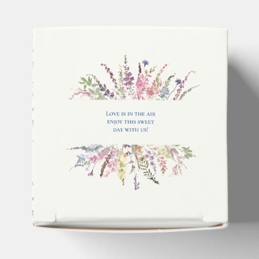 Waterverf Wildflower Crest Cube Bedankdoosjes (Bovenkant)