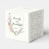 Waterverf Wildflower Crest Cube Bedankdoosjes (Achterkant)