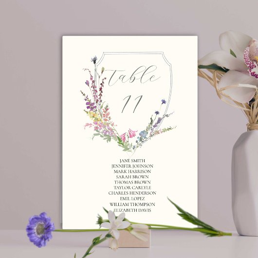 Waterverf Wildflower Crest Kaart