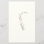 Waterverf Wildflower Crest Menu (Achterkant)