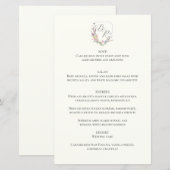 Waterverf Wildflower Crest Menu (Voorkant / Achterkant)