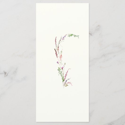 Waterverf Wildflower Crest Menu (Achterkant)