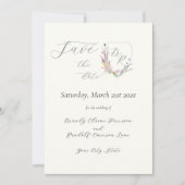 Waterverf Wildflower Crest Save The Date (Voorkant)