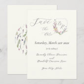 Waterverf Wildflower Crest Save The Date (Voorkant / Achterkant)