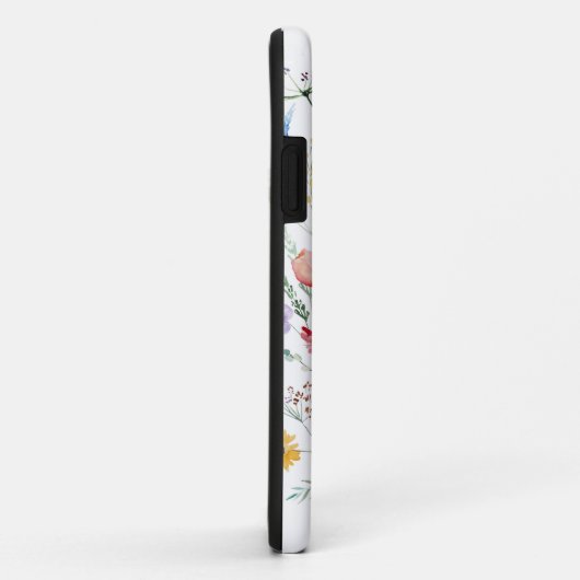 Waterverf Wildflower Custom Monogram en Naam Case-Mate iPhone Case (Achterkant/rechts)