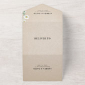 Waterverf Wildflower Daisy All-in-One Weddenschap All In One Uitnodiging (Buitenkant)