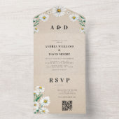 Waterverf Wildflower Daisy All-in-One Weddenschap All In One Uitnodiging (Binnen)