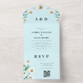 Waterverf Wildflower Daisy All-in-One Weddenschap All In One Uitnodiging (Binnen)