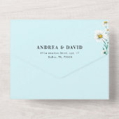 Waterverf Wildflower Daisy All-in-One Weddenschap All In One Uitnodiging (Achterkant)