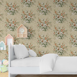  Waterverf Wildflower Daisy Bouquet Beige Behang