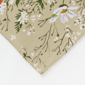 Waterverf Wildflower Daisy Bouquet Beige Fleece Deken (Hoek)