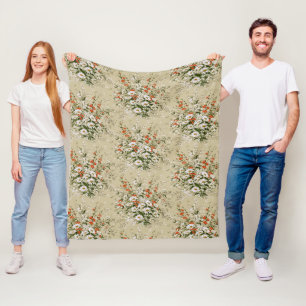  Waterverf Wildflower Daisy Bouquet Beige Fleece Deken