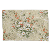  Waterverf Wildflower Daisy Bouquet Beige Kussensloop (Voorkant-Links)