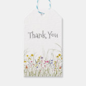 Waterverf Wildflower Dank u Label Cadeaulabel (Voorkant)
