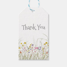 Waterverf Wildflower Dank u Label Cadeaulabel