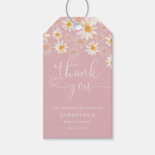 Waterverf Wildflower Dank u Label Cadeaulabel (Voorkant)