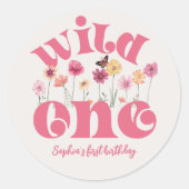 Waterverf Wildflower Dank u Sticker (Voorkant)