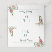 Waterverf Wildflower Eenvoudige Elegante Bruiloft Plaatskaartje (Buitenkant ongevouwen)
