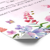 Waterverf Wildflower Eerste Verjaardag Tijd Capsul Poster (Hoek)