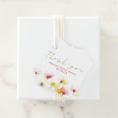 Waterverf Wildflower Elegant Wedding Dank u Bedankjes Labels (In situ)