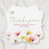 Waterverf Wildflower Elegant Wedding Dank u Bedankjes Labels (Voorkant)