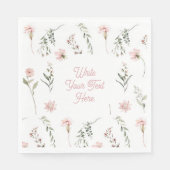 Waterverf Wildflower en groen all-gelegenheid Servet (Voorkant)