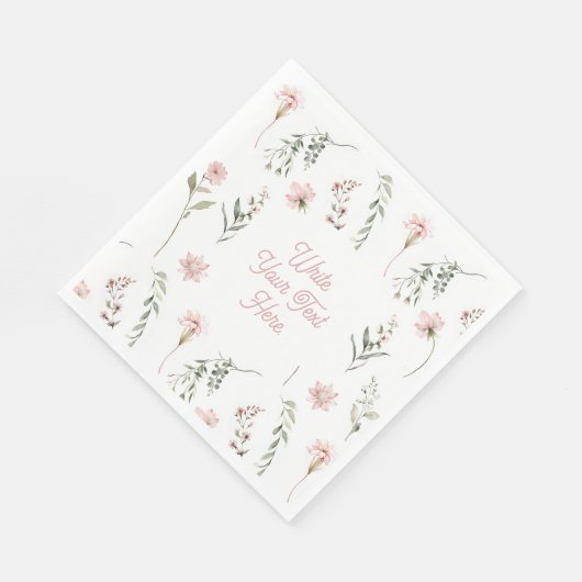 Waterverf Wildflower en groen all-gelegenheid Servet (Hoek)