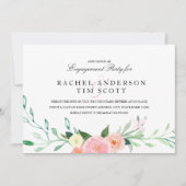 Waterverf Wildflower Engagement Party Uitnodigen Kaart (Voorkant)