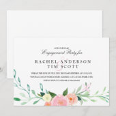 Waterverf Wildflower Engagement Party Uitnodigen Kaart (Voorkant / Achterkant)