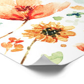 Waterverf Wildflower Fall Wedding Welkomstbord Poster (Hoek)