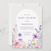 Waterverf Wildflower Floral Baby shower Kaart (Voorkant)