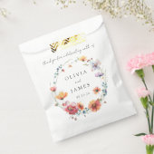 Waterverf Wildflower Floral krans bruiloft Bedankzakje (Gezegeld)