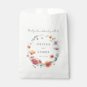 Waterverf Wildflower Floral krans bruiloft Bedankzakje (Voorkant)