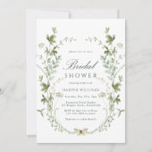 Waterverf Wildflower Floral Krans Vrijgezellenfees Kaart (Voorkant)