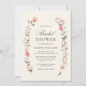 Waterverf Wildflower Floral Krans Vrijgezellenfees Kaart (Voorkant)