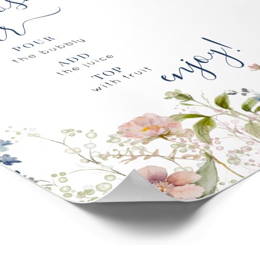 Waterverf Wildflower Floral Mimosa Bar Teken Poster (Hoek)