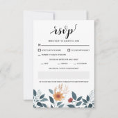 Waterverf Wildflower Floral Modern QR-code RSVP Kaartje (Voorkant)