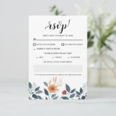 Waterverf Wildflower Floral Modern QR-code RSVP Kaartje (Staand voorkant)