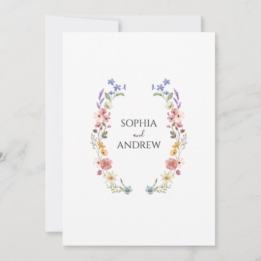 Waterverf Wildflower Floral Save the Date Kaart (Achterkant)