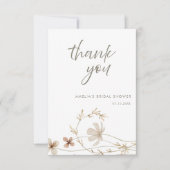 Waterverf Wildflower Floral Vrijgezellenfeest Bedankkaart (Voorkant)