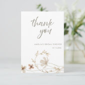 Waterverf Wildflower Floral Vrijgezellenfeest Bedankkaart (Staand voorkant)